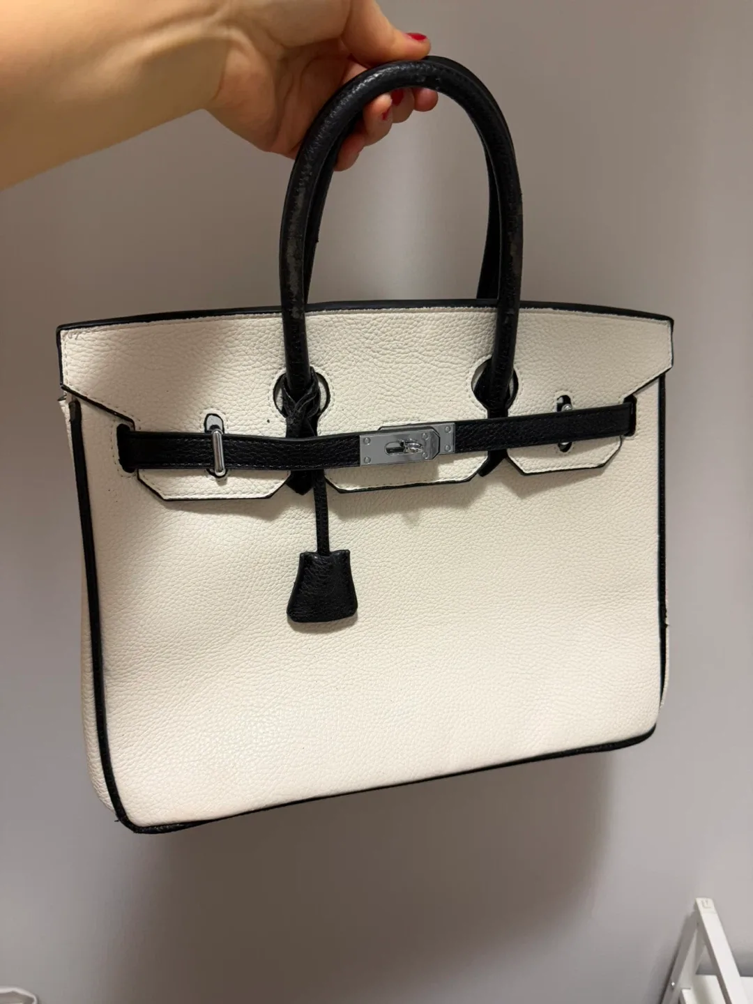 White & Black Handbag