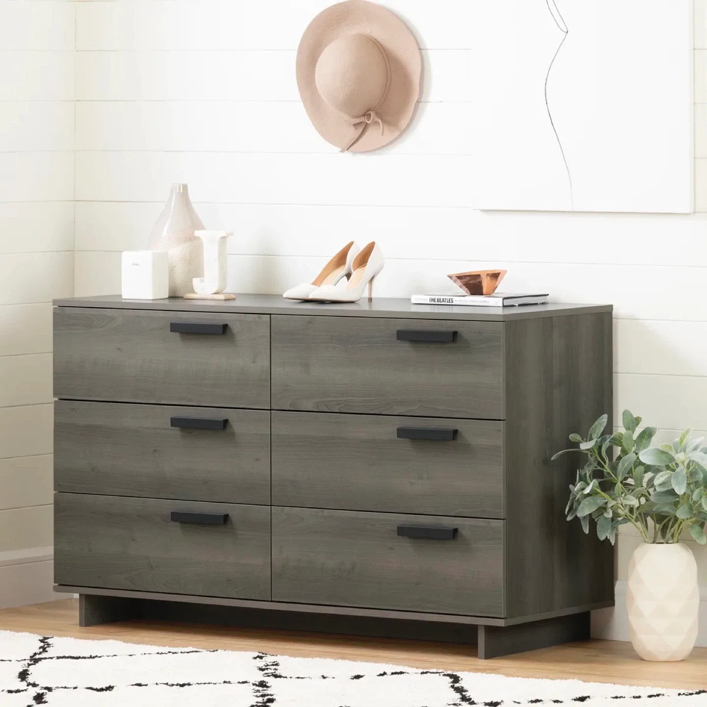 Grey 6-Drawer Dresser