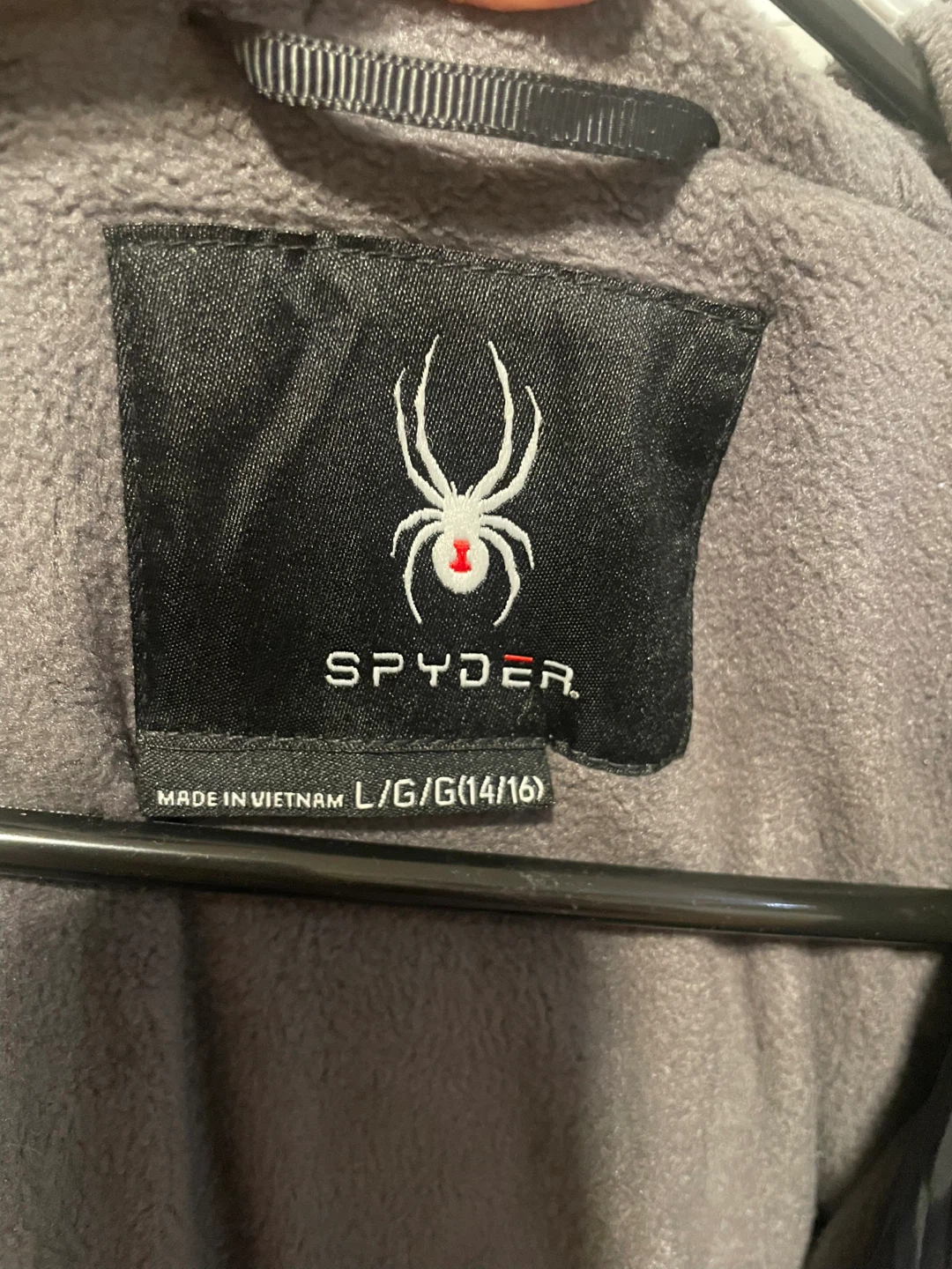 Spyder Puffer Jacket - Size L - Black/Grey - photo 2