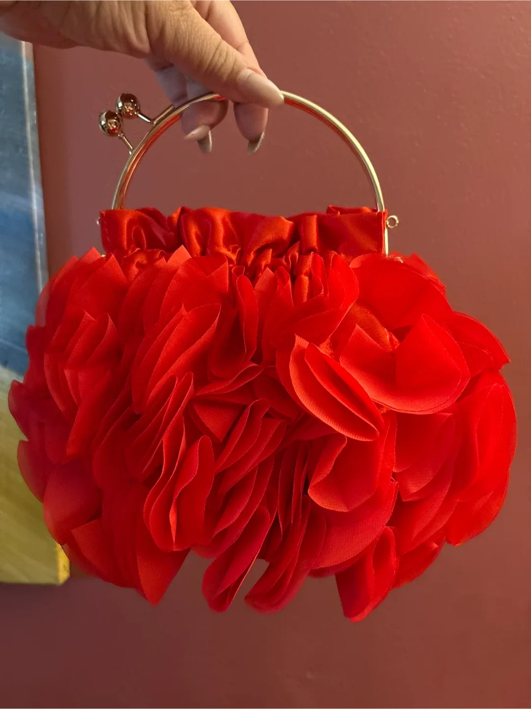 NEW Verano Hill Red Flower Evening Bag
