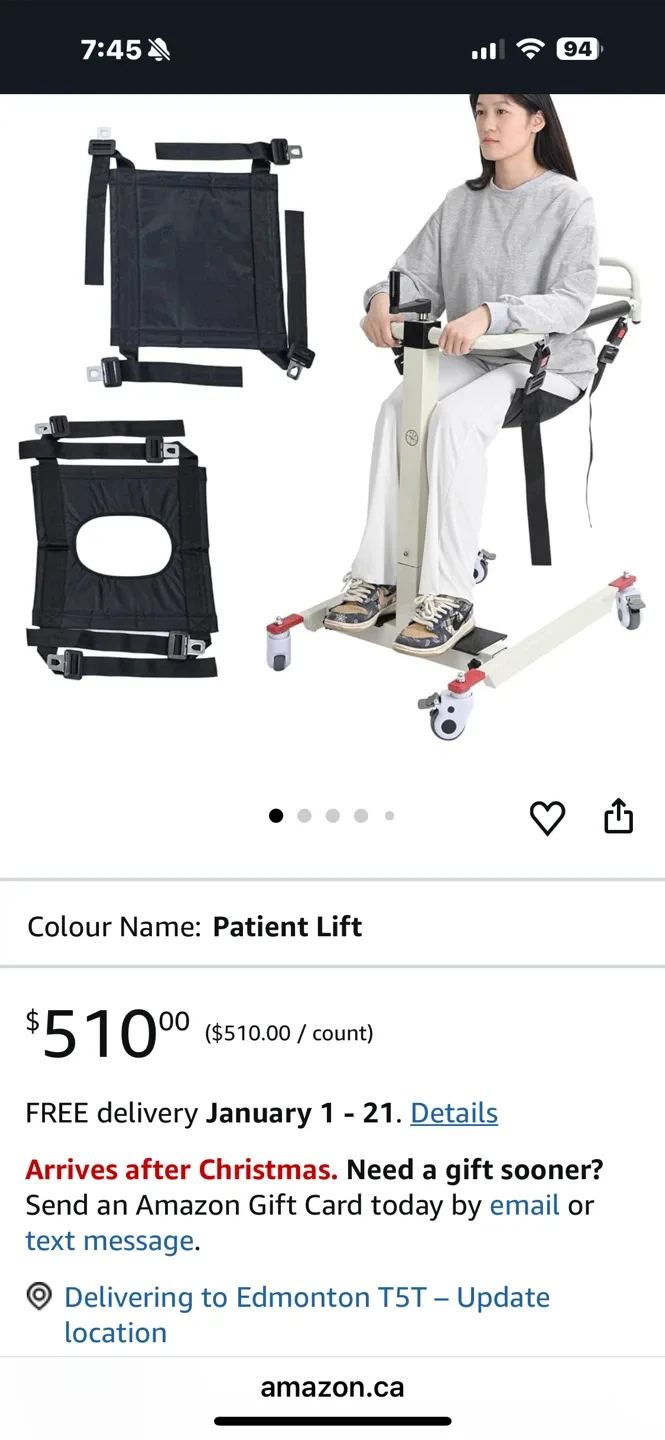 Patient Transfer Lift with Seat