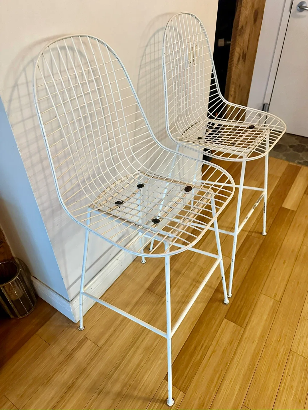 2 VINTAGE MCM BERTOIA BAR HEIGHT STOOLS KITCHEN ISLAND CHAIRS