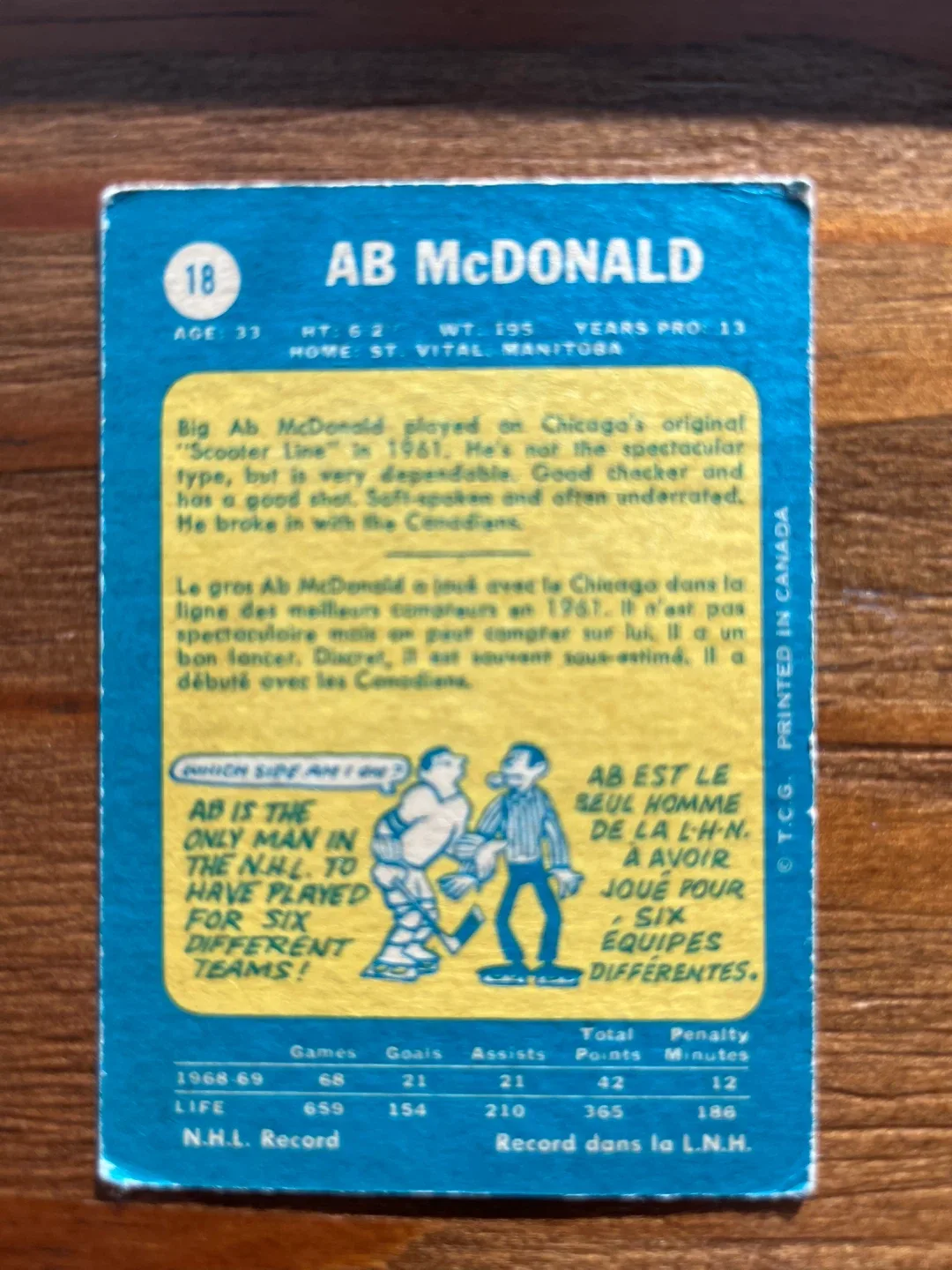 1969 O-PEE-CHEE 18 AB McDONALD image indicator(2)