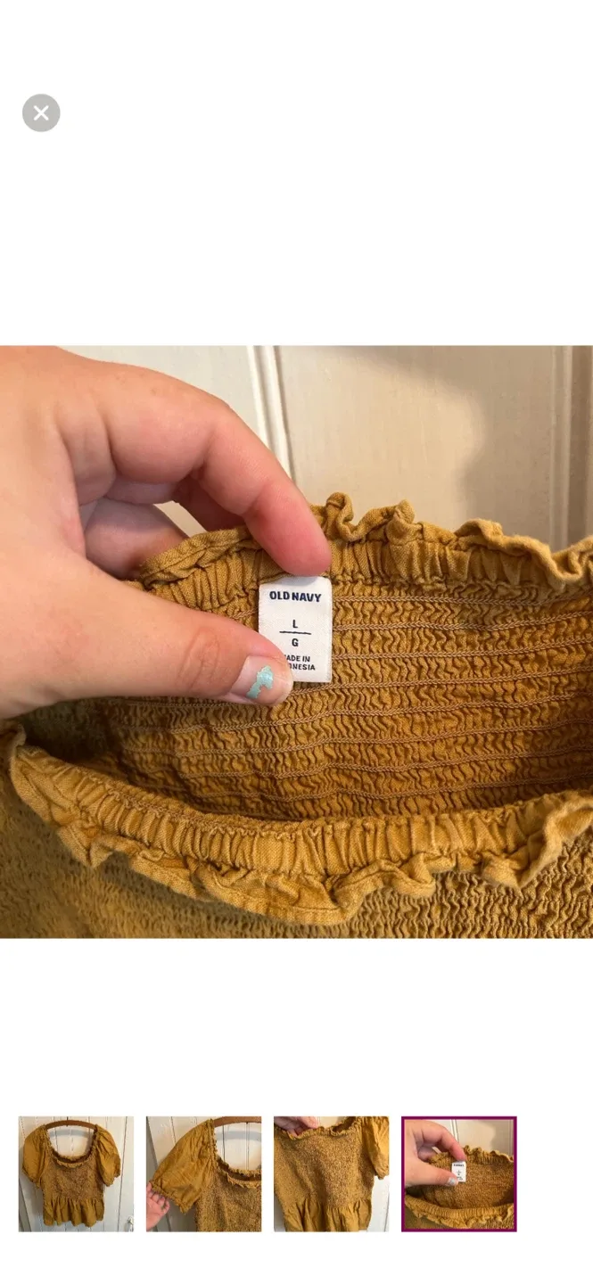 Old Navy Smocked Top - Size L image indicator(4)