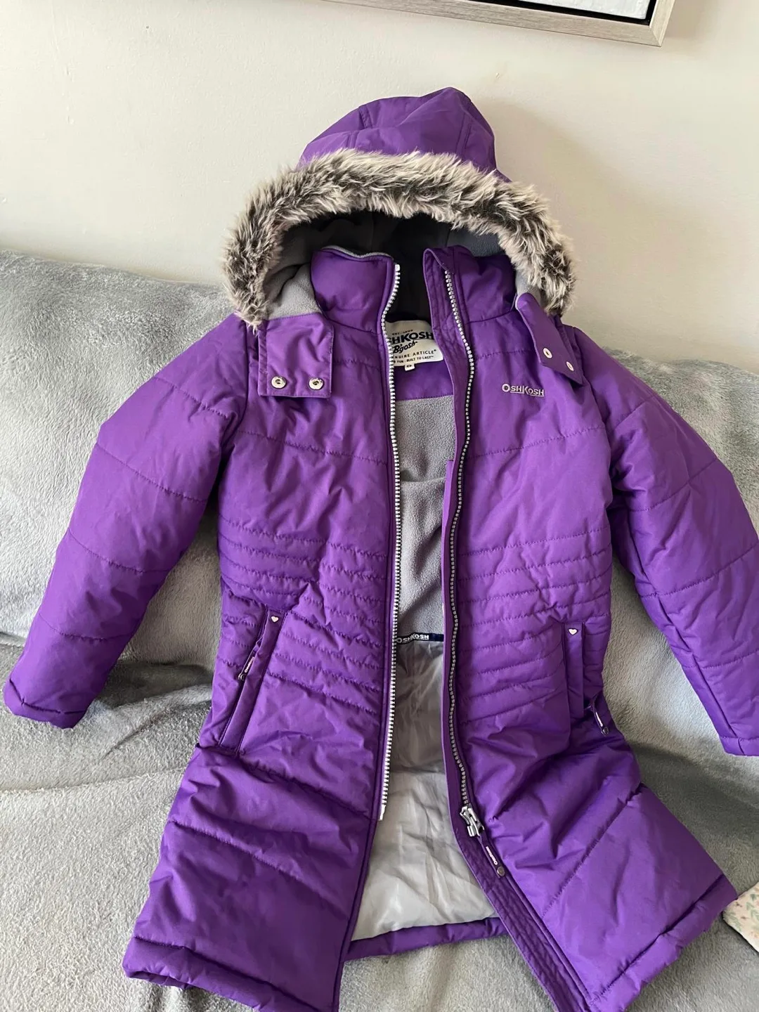 OshKosh B'gosh Purple Winter Coat - Size 8 image indicator(2)