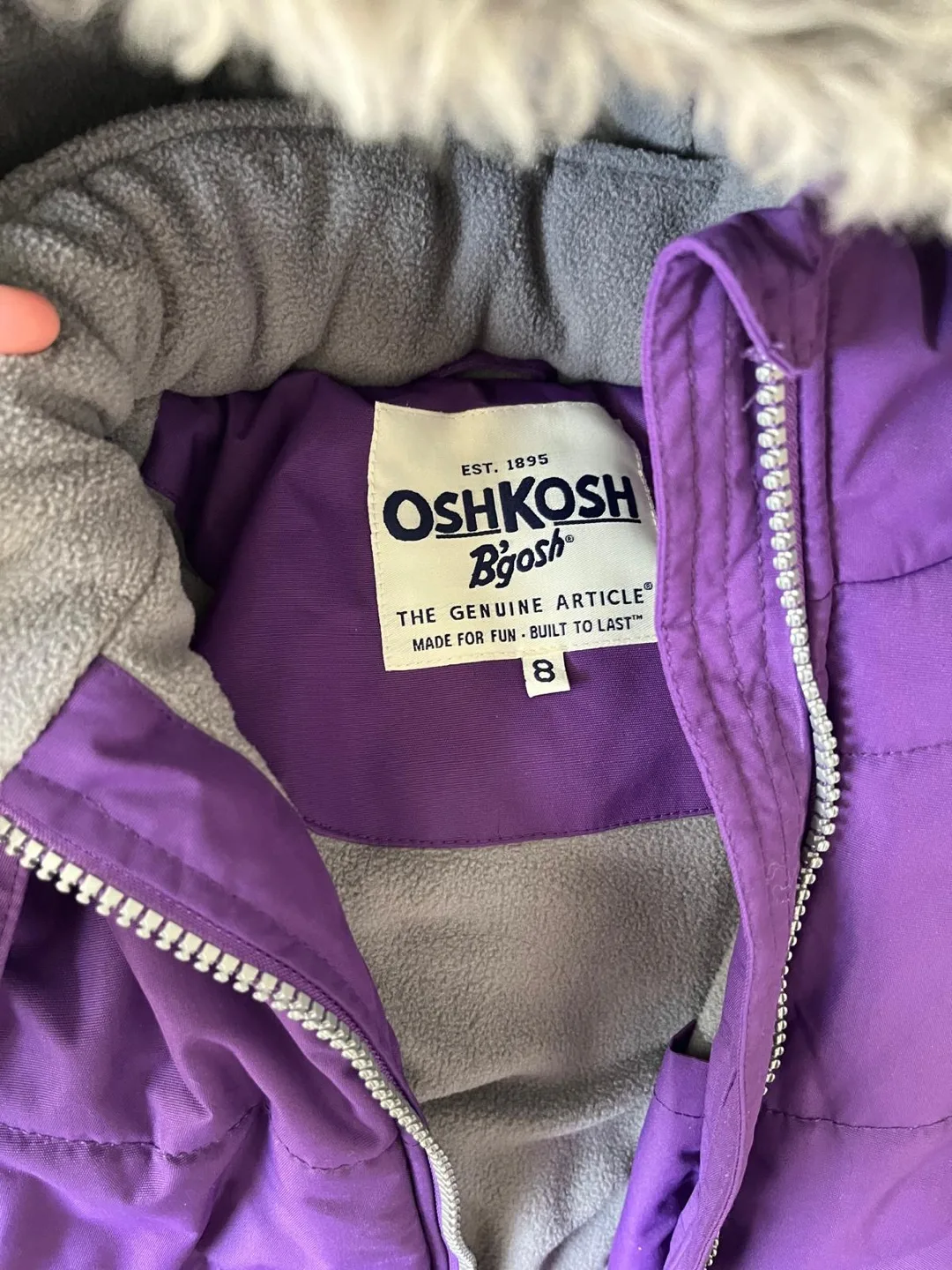 OshKosh B'gosh Purple Winter Coat - Size 8 image indicator(3)