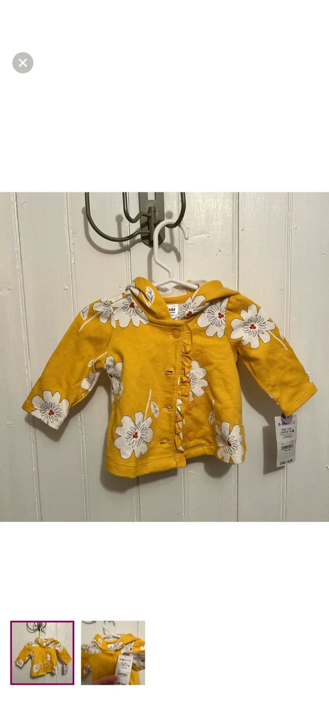 Child of Mine Yellow Floral Jacket (0-3m)