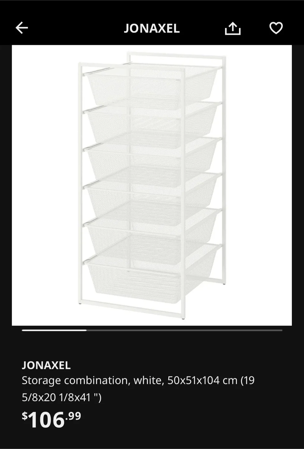IKEA Jonaxel White Storage Combination