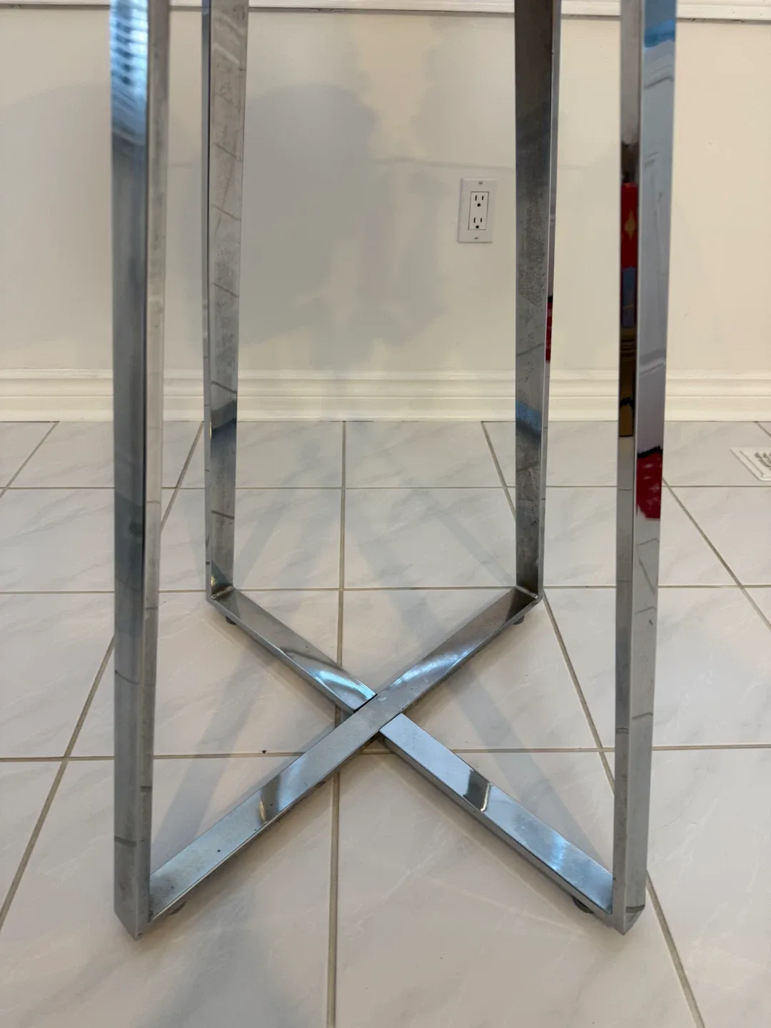 Glass Top Chrome Base Dining Table image indicator(3)