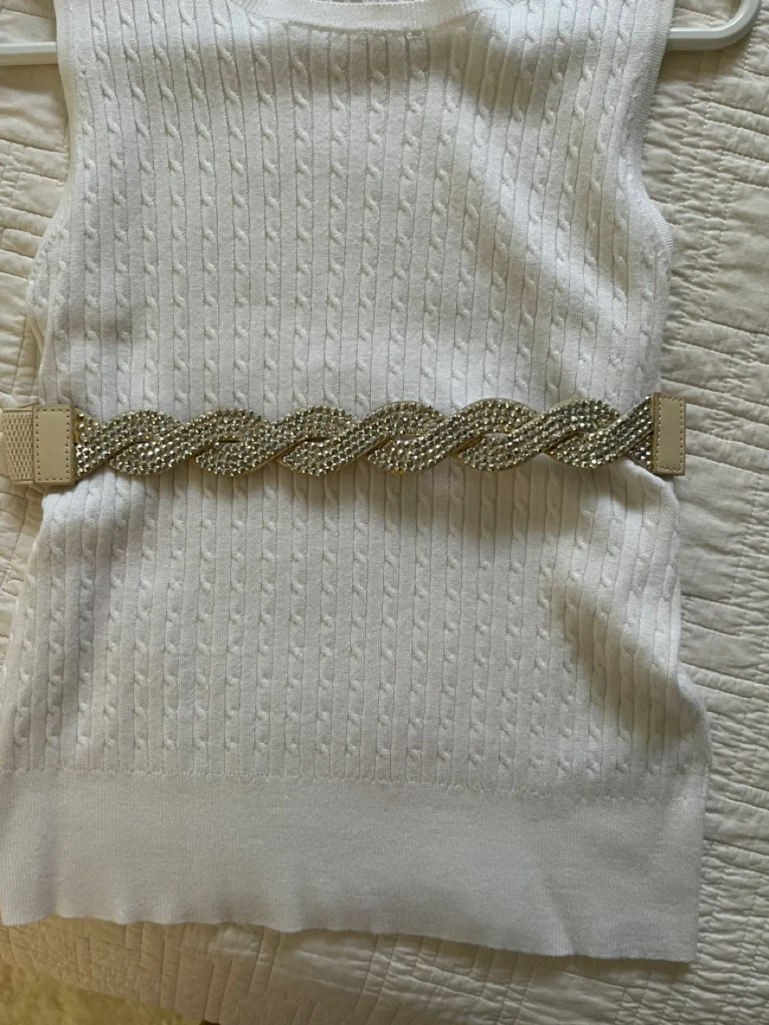 Elastic Rhinestone Belt - Size M/L