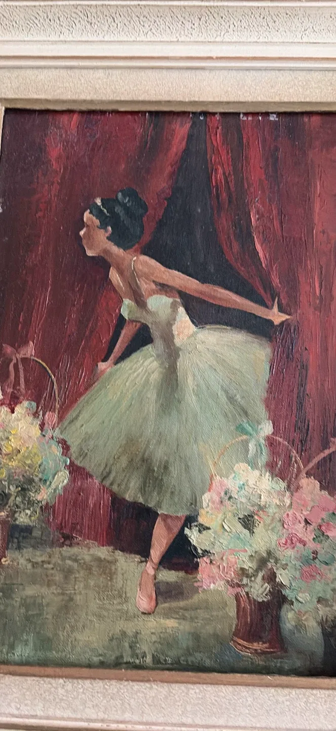 Vintage Juan Giralt Lerin "Scene de Ballet" Painting 10x14 image indicator(2)