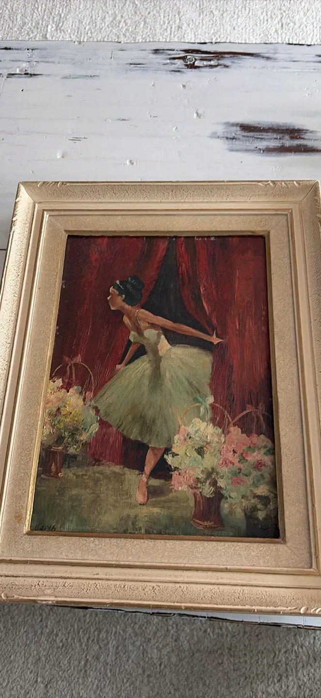 Vintage Juan Giralt Lerin "Scene de Ballet" Painting 10x14