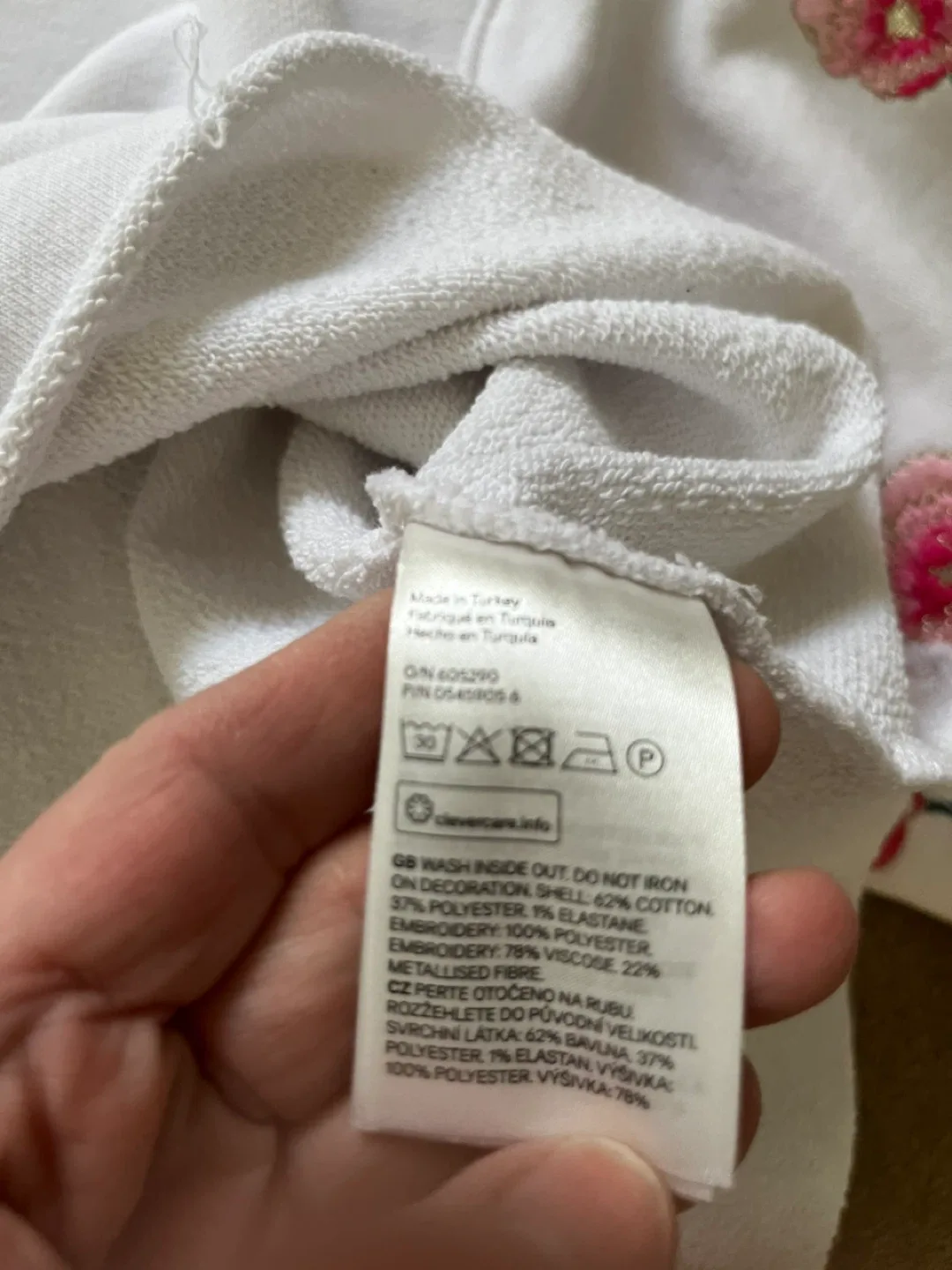 H&M Floral Embroidered Sweatshirt - Size M image indicator(4)