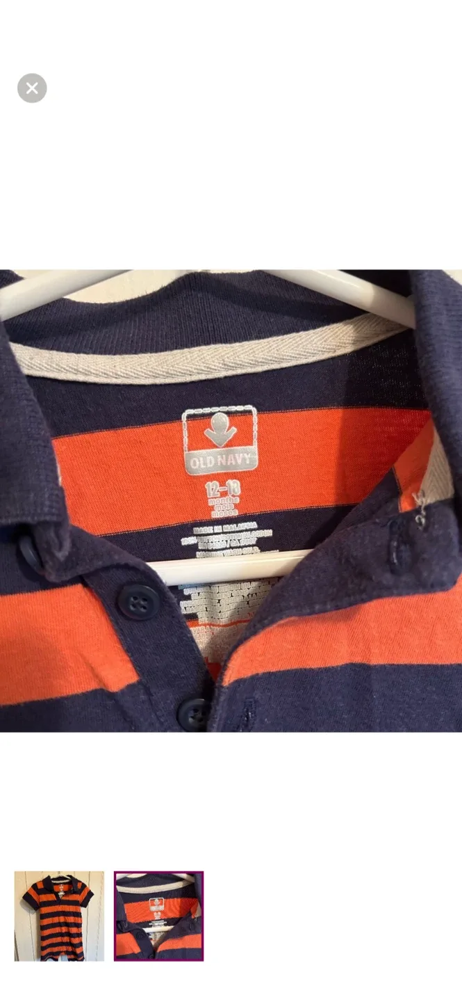Old Navy Polo Romper, Size 12-18 Months image indicator(2)