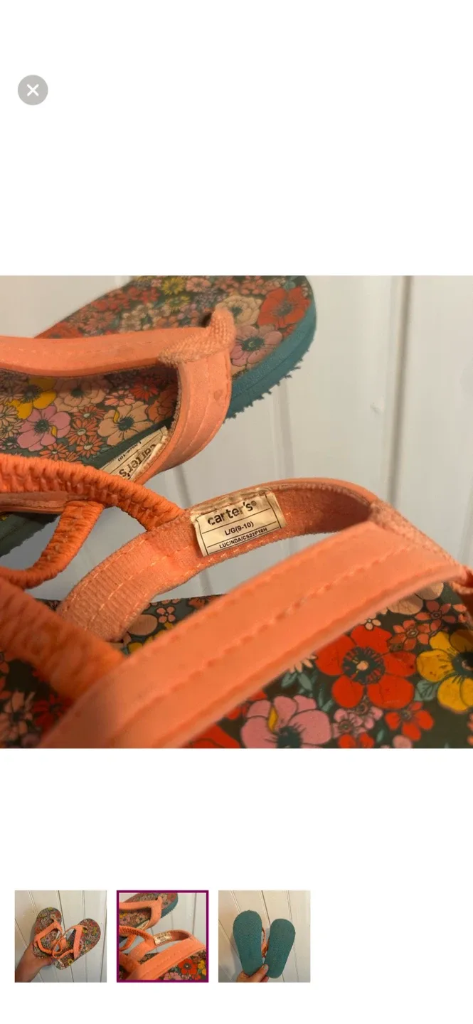 Carter's Floral Sandals Size L (9-10) image indicator(2)