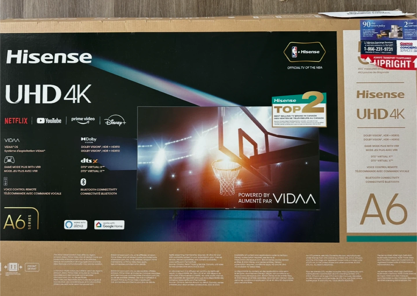 Hisense 50" UHD 4K VIDAA A6 Series TV - Like New - photo 2