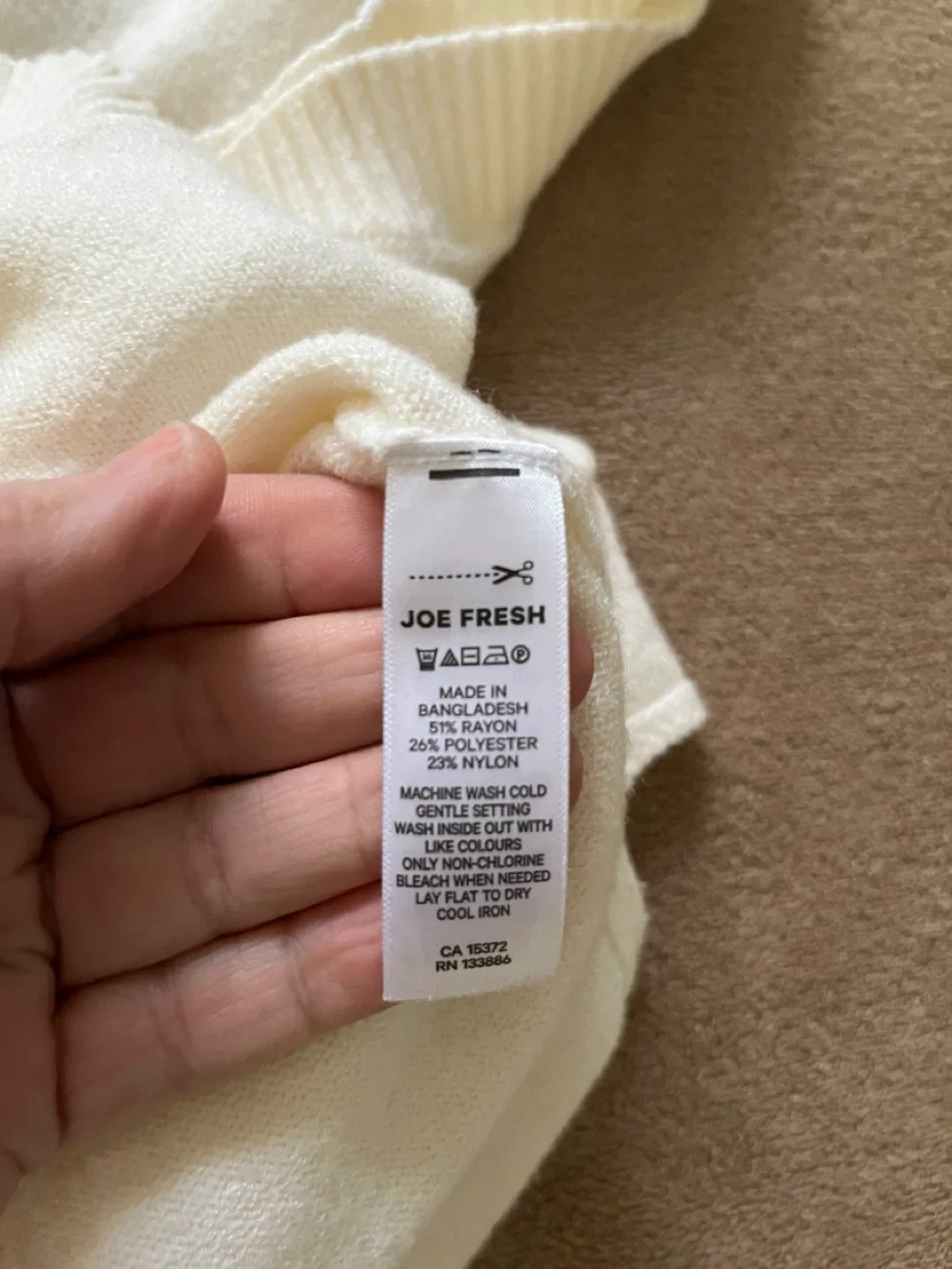 Joe Fresh Cream Sweater Vest - Size L image indicator(3)