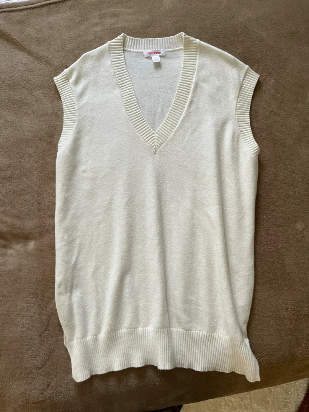 Joe Fresh Cream Sweater Vest - Size L