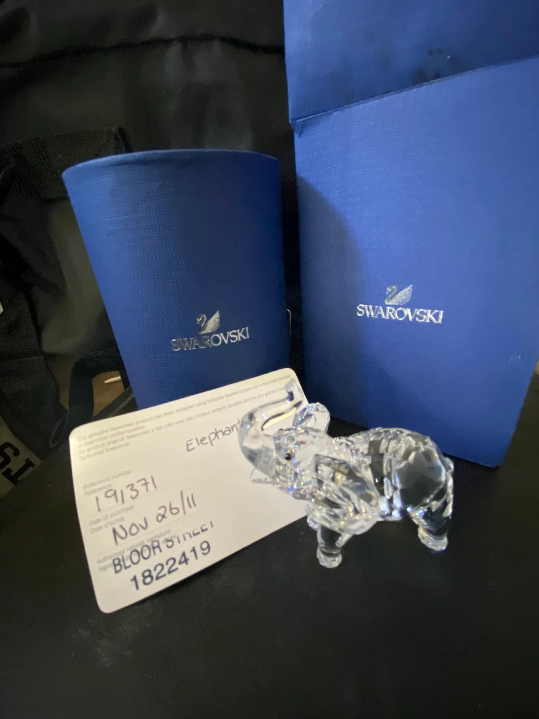 Swarovski Crystal Elephant Figurine with Box