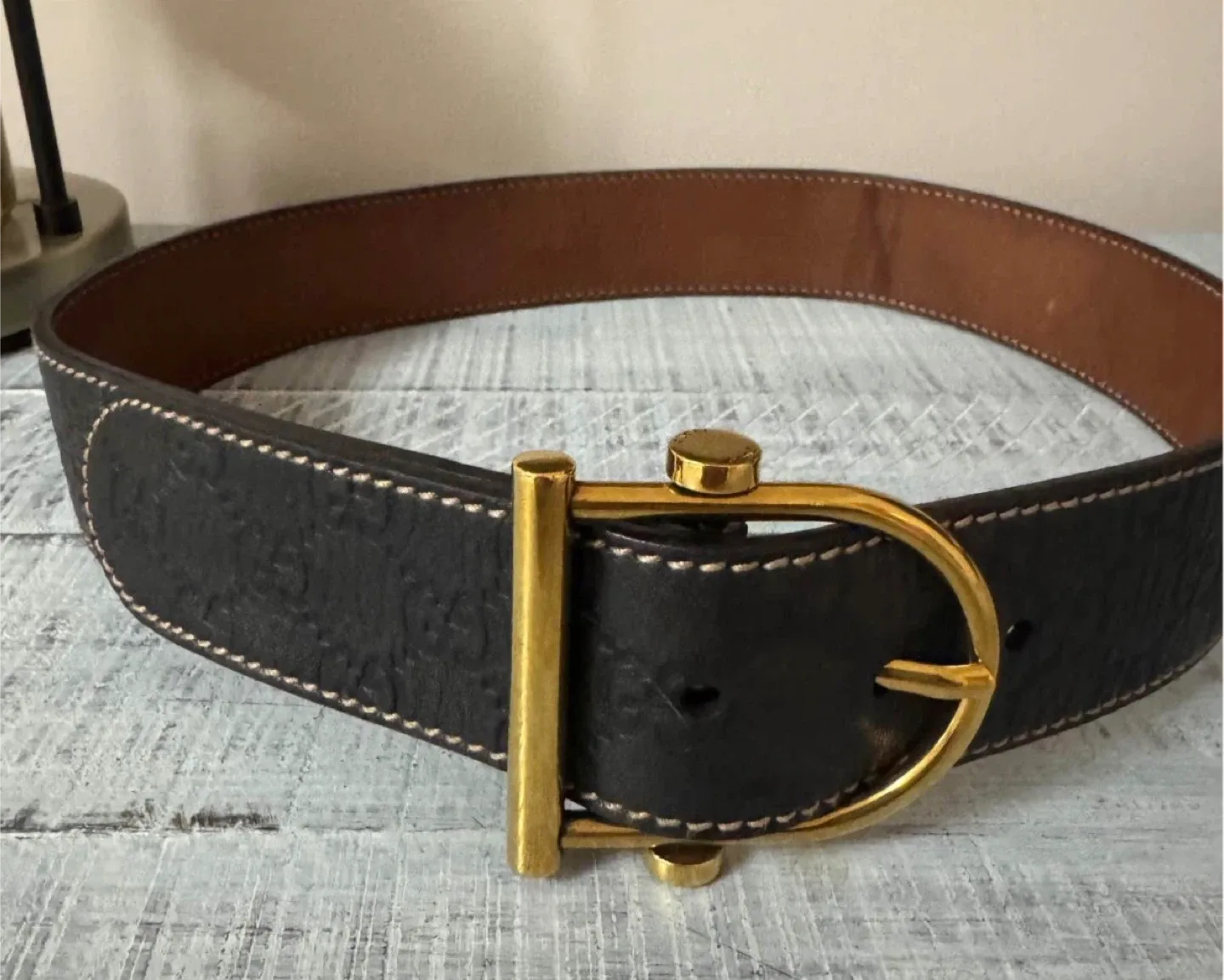 Gucci black leather belt