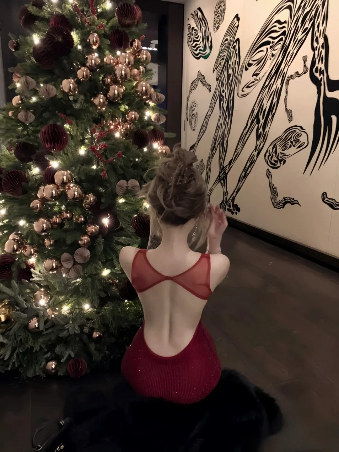 Christmas Shinny Red Dress image indicator(3)