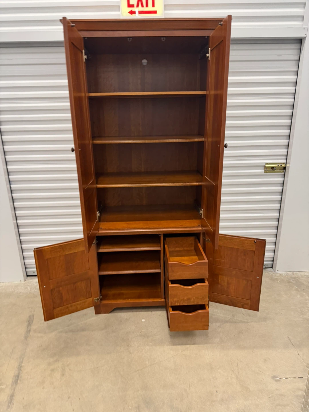 Wooden Armoire with Shelves and Drawers - photo 4
