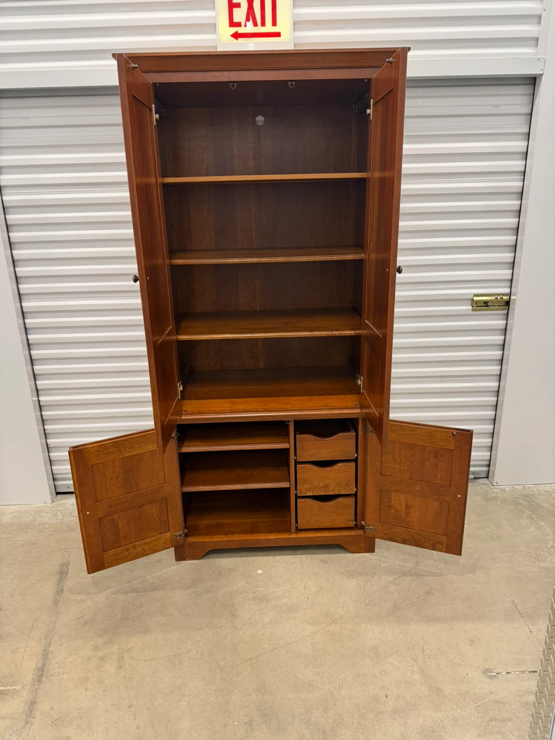 Wooden Armoire with Shelves and Drawers - photo 2