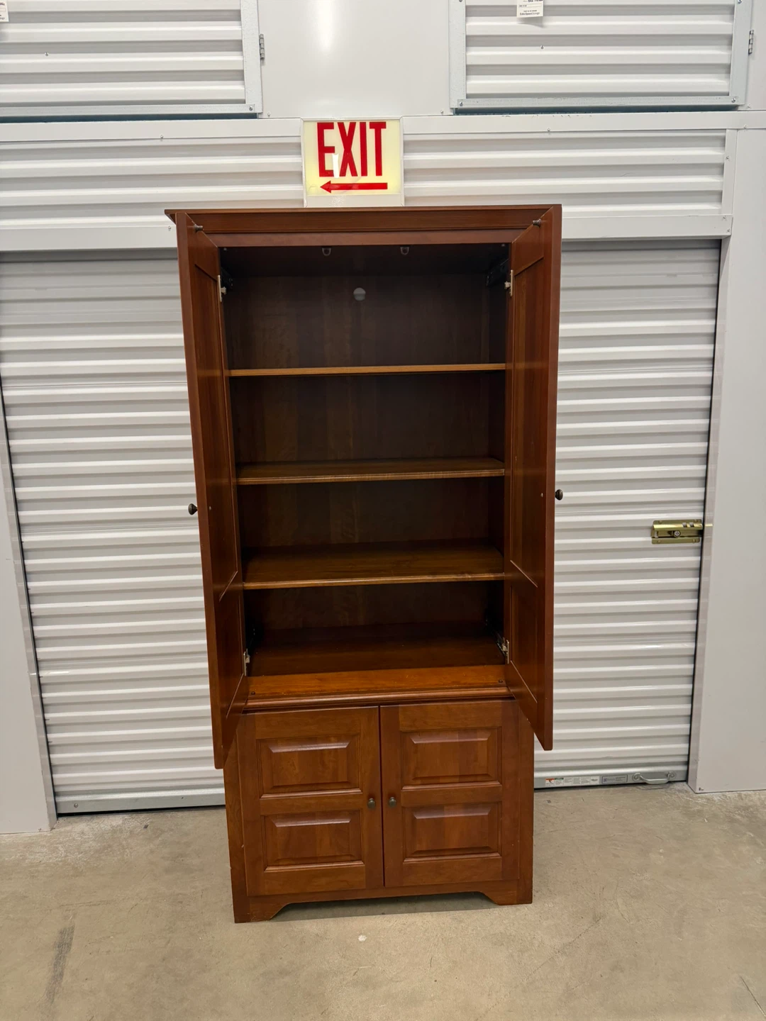 Wooden Armoire with Shelves and Drawers - photo 3