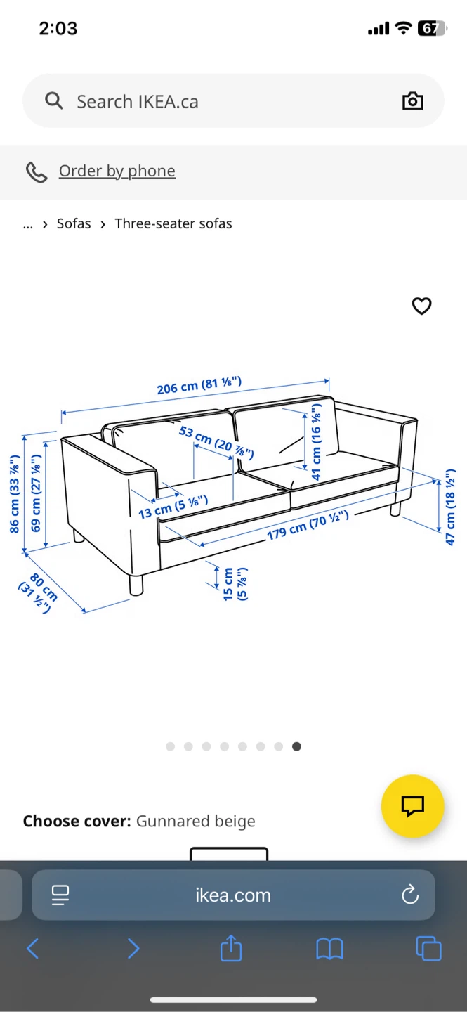 IKEA Gunnarred Beige Three-Seater Sofa - photo 3