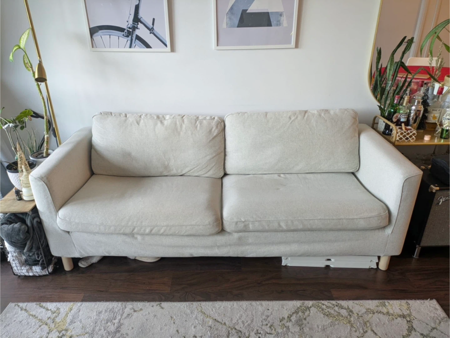 IKEA Gunnarred Beige Three-Seater Sofa