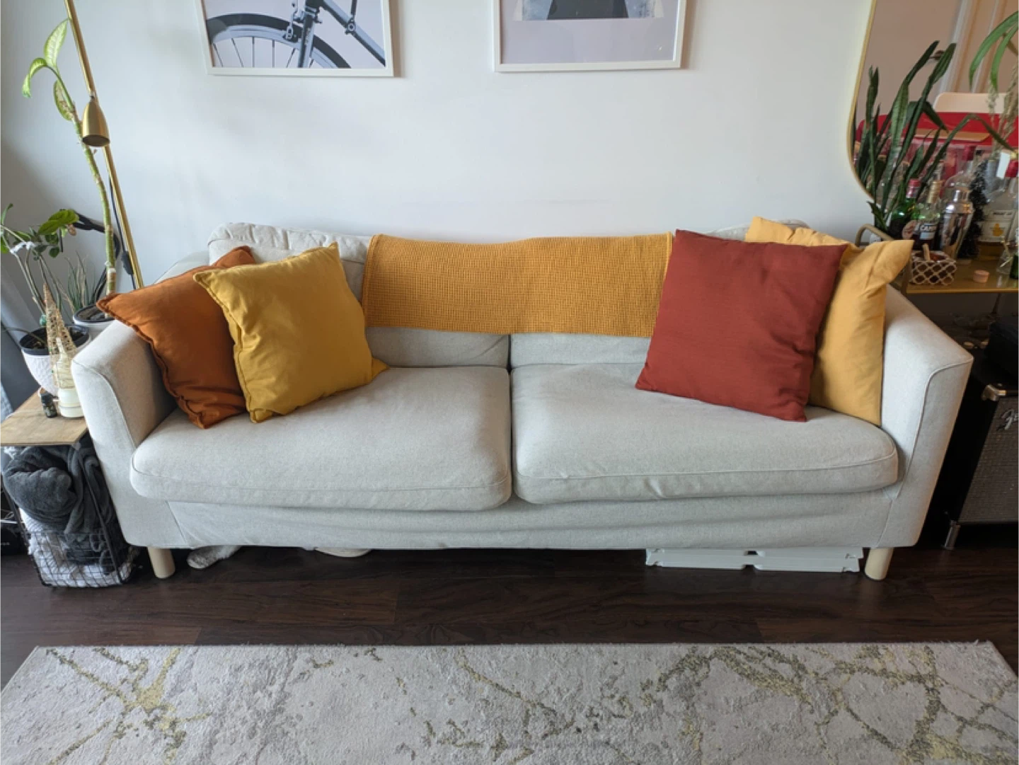 IKEA Gunnarred Beige Three-Seater Sofa - photo 2
