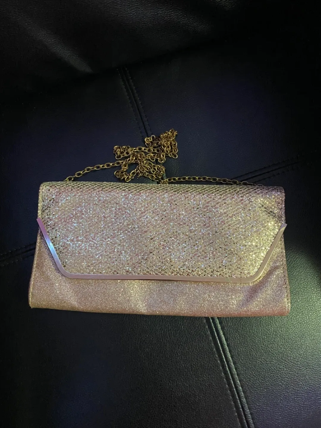 Gold Glitter Clutch Purse