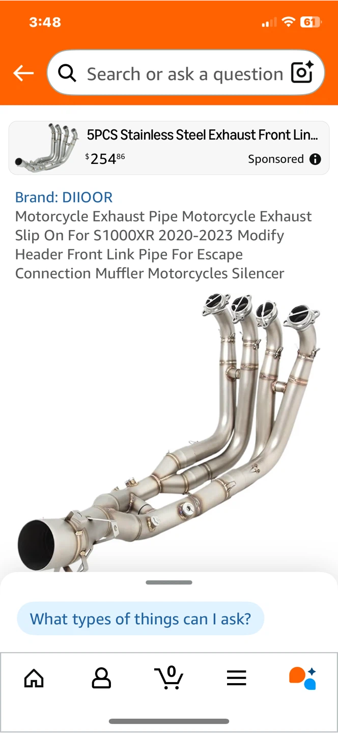DIIOOR Motorcycle Exhaust Pipe for S1000XR 2020-2023