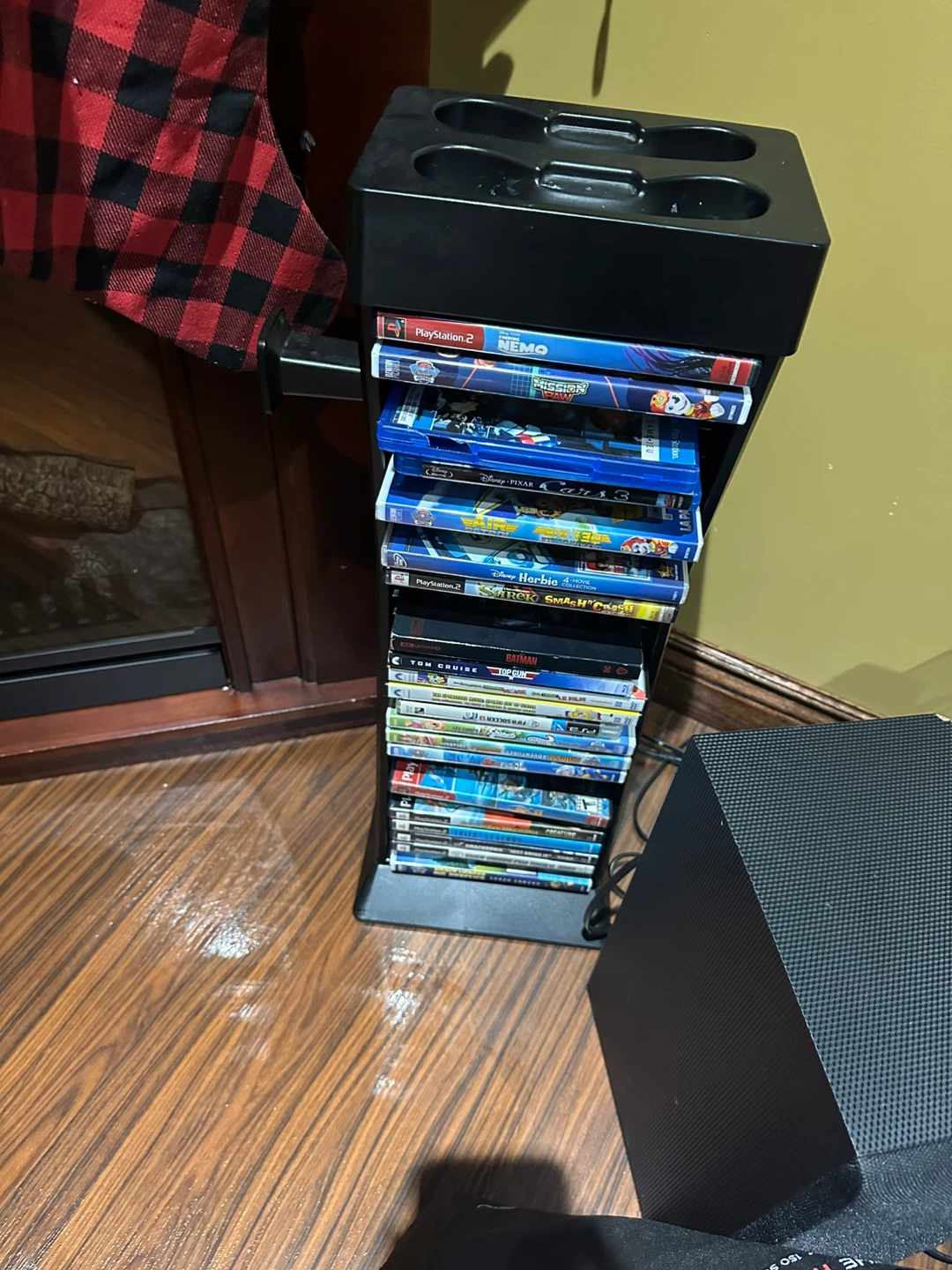 Black DVD/Game Storage Tower(NO MOVIES/GAMES INCLUDED)