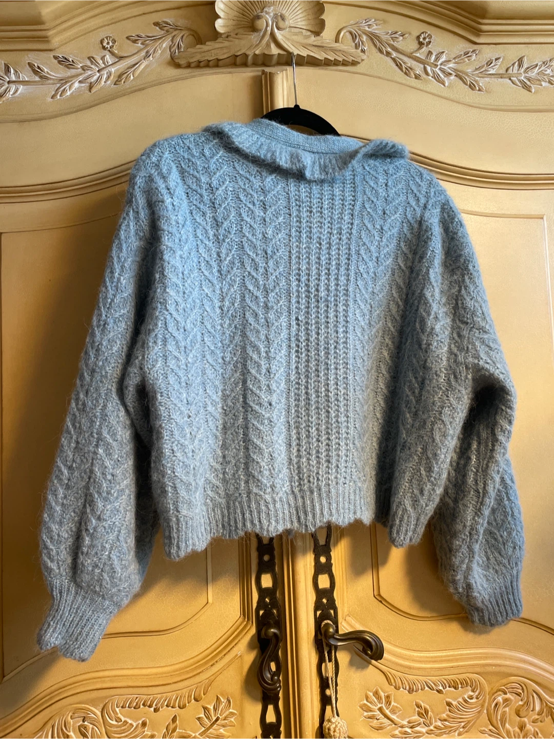 Zara Blue Ruffle Knit Cardigan - photo 2