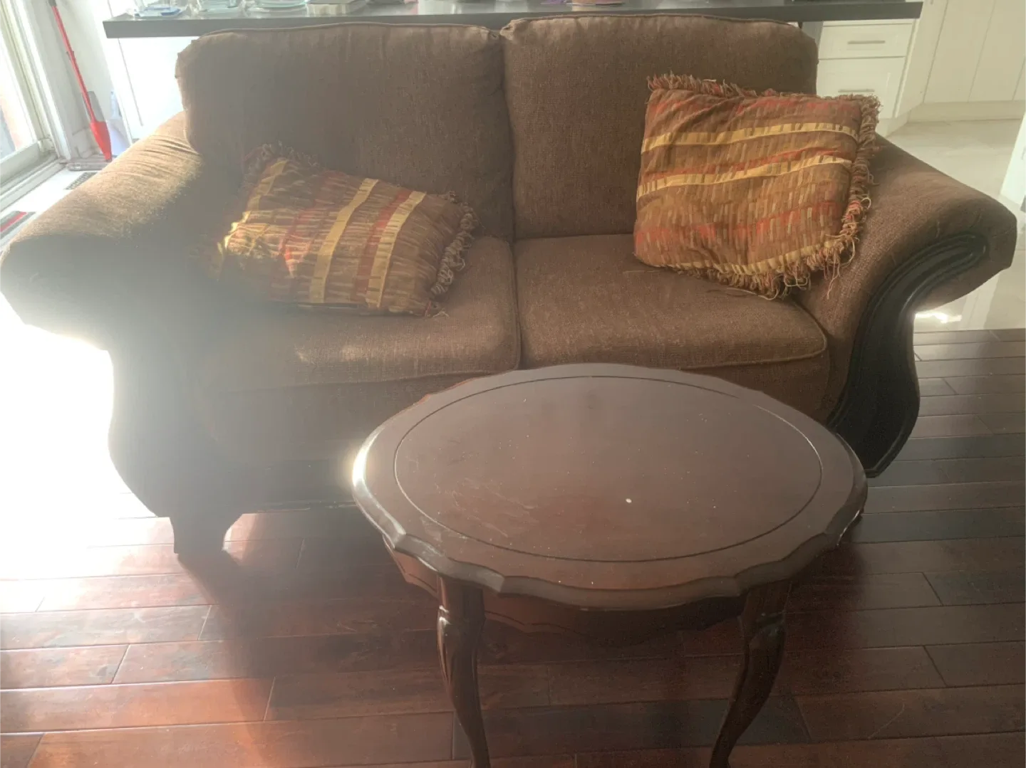 Brown Sofa, Loveseat, Dining Table and Coffee Table Set