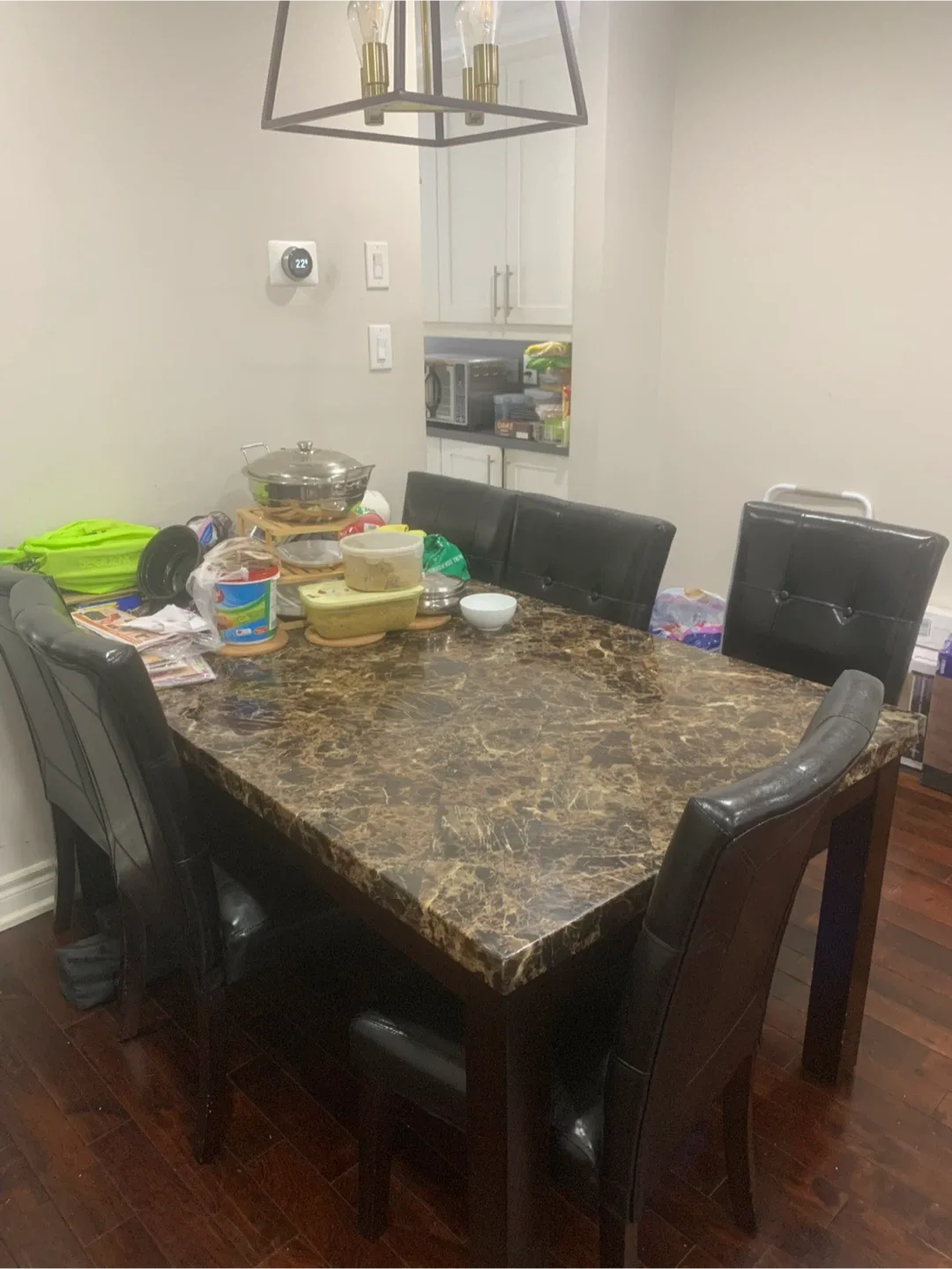 Brown Sofa, Loveseat, Dining Table and Coffee Table Set image indicator(3)