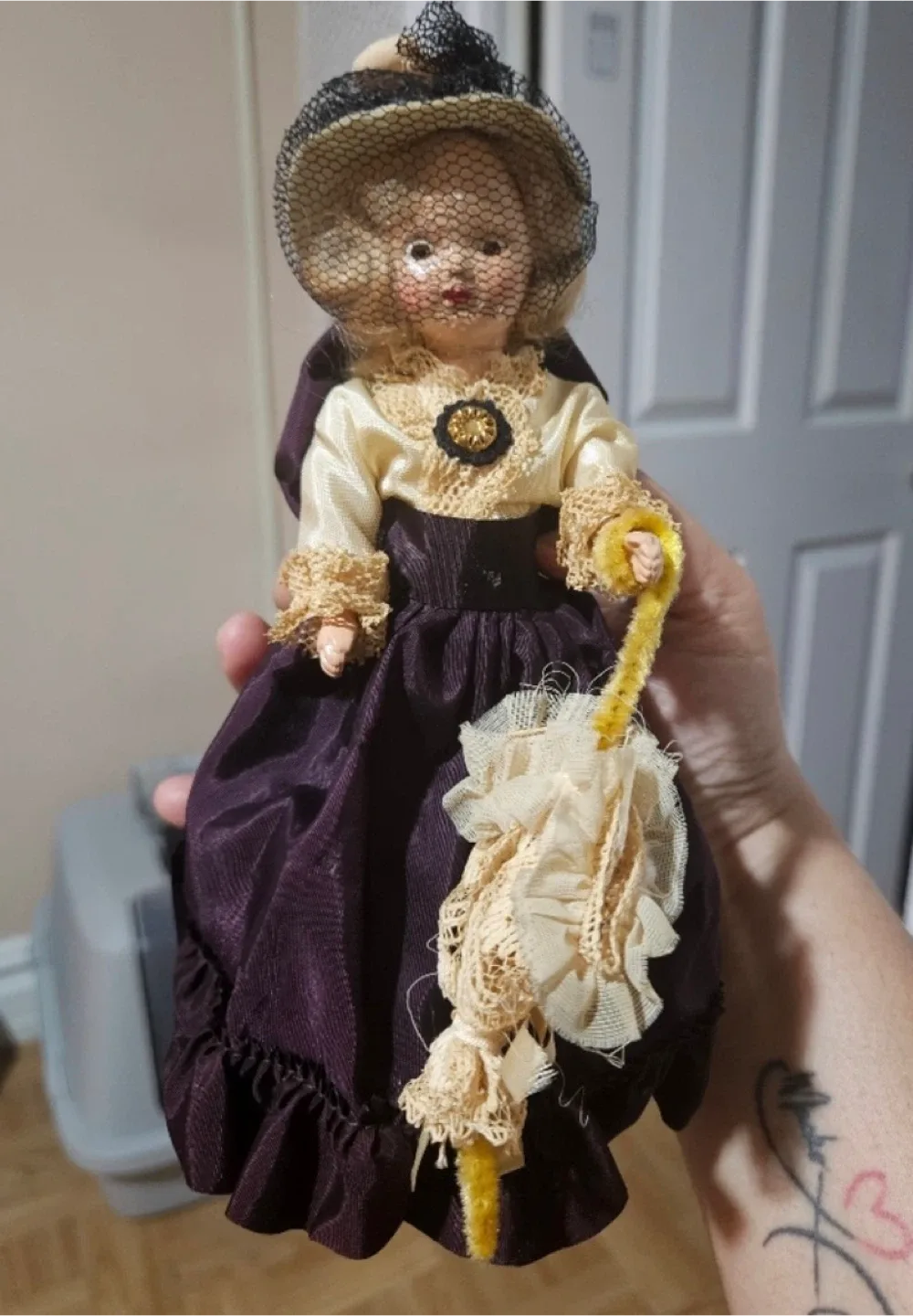 Vintage Doll with Purple Dress #cleanout