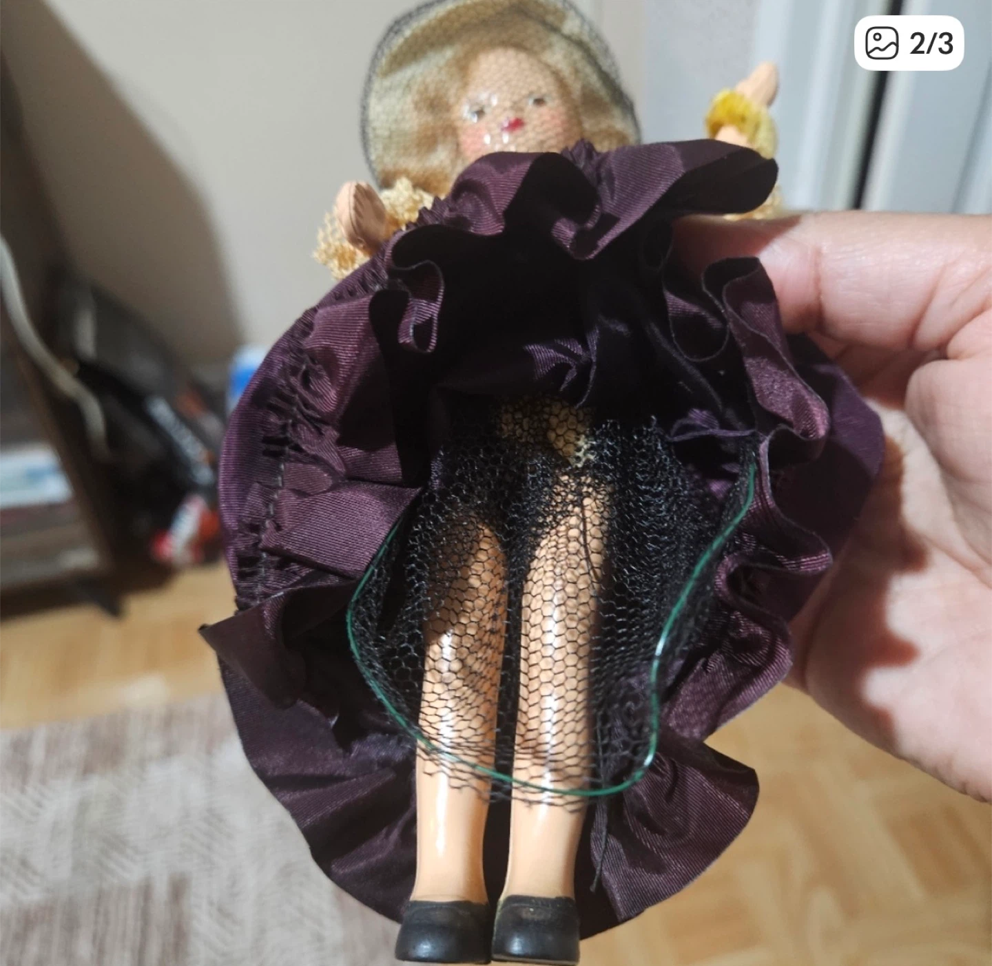 Vintage Doll with Purple Dress #cleanout - photo 2