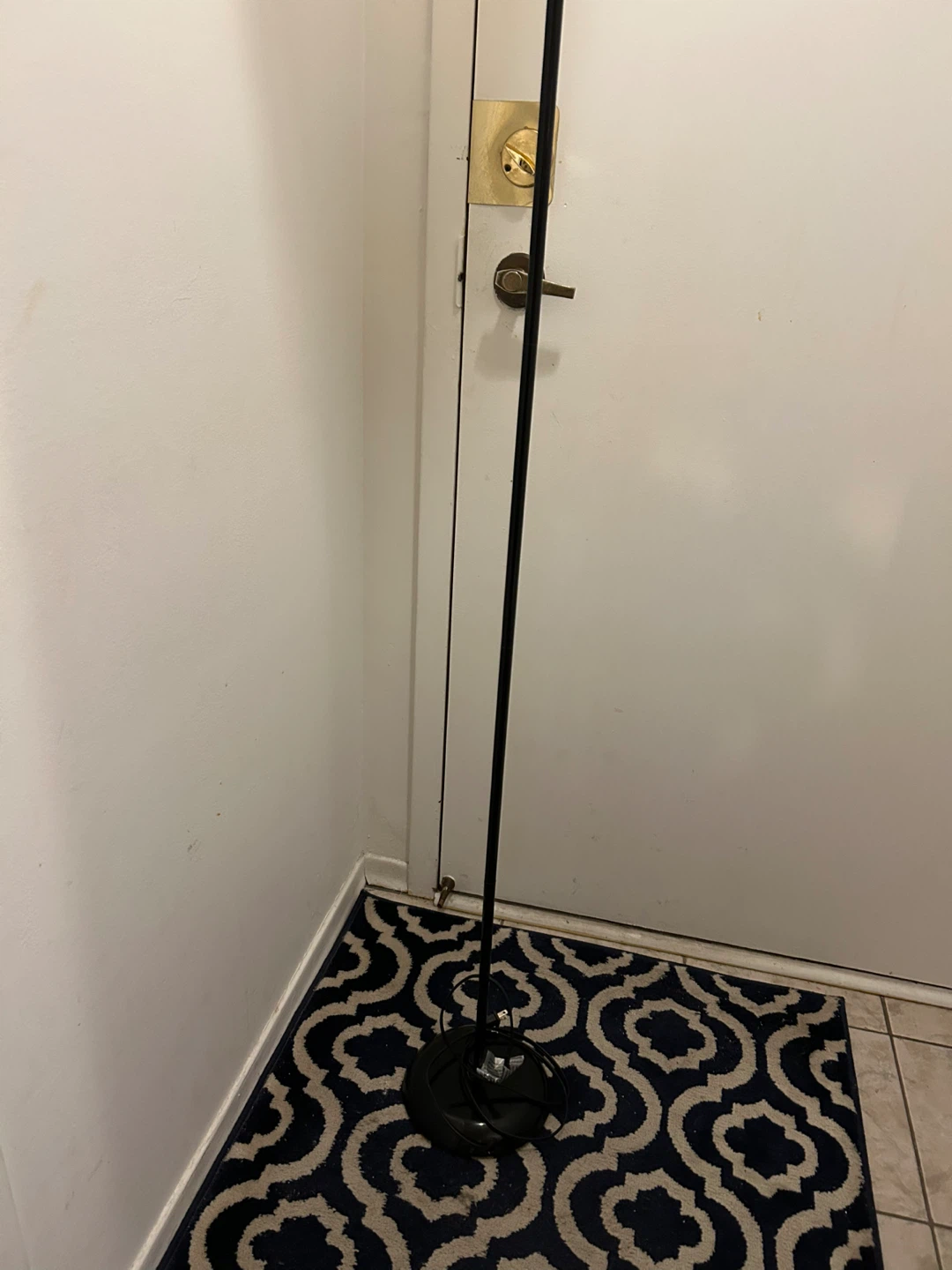 Black Floor Lamp with White Shade - photo 2