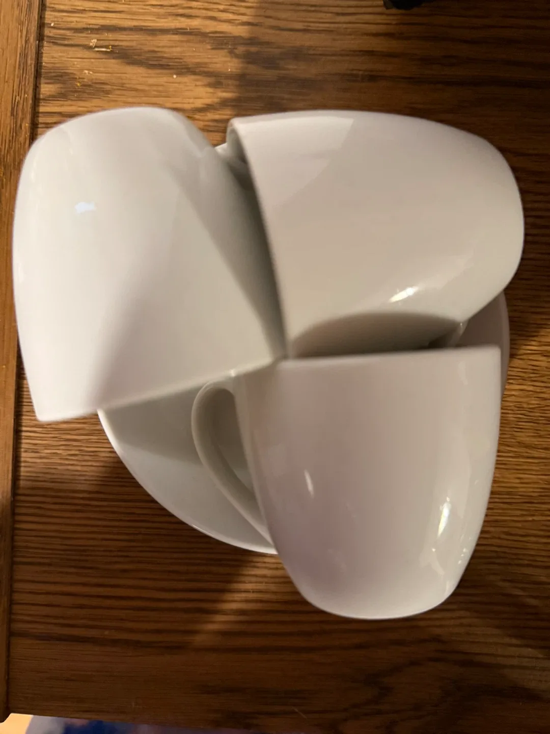 White Tea Cups and Saucers (Set of 3)