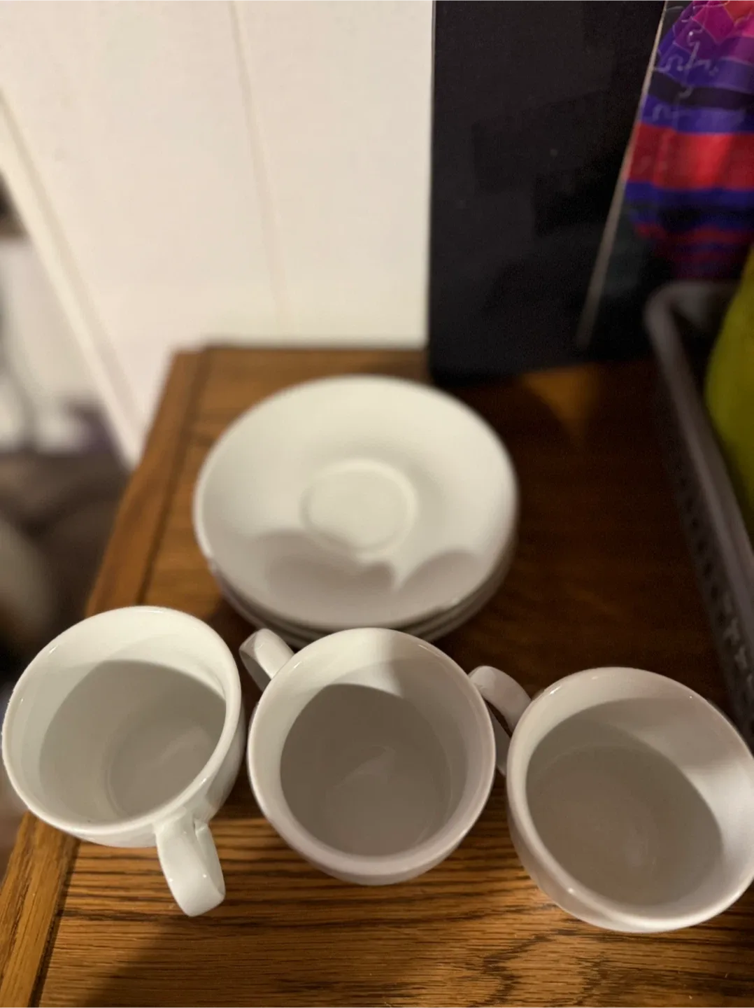 White Tea Cups and Saucers (Set of 3) image indicator(2)
