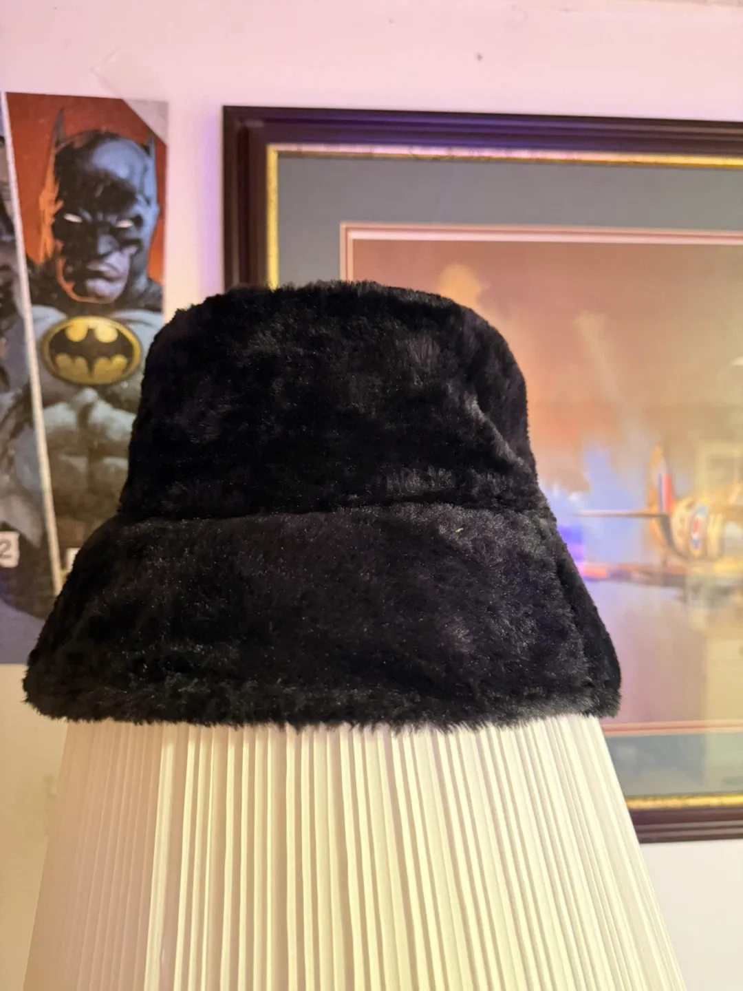 Black Faux Fur Bucket Hat image indicator(2)