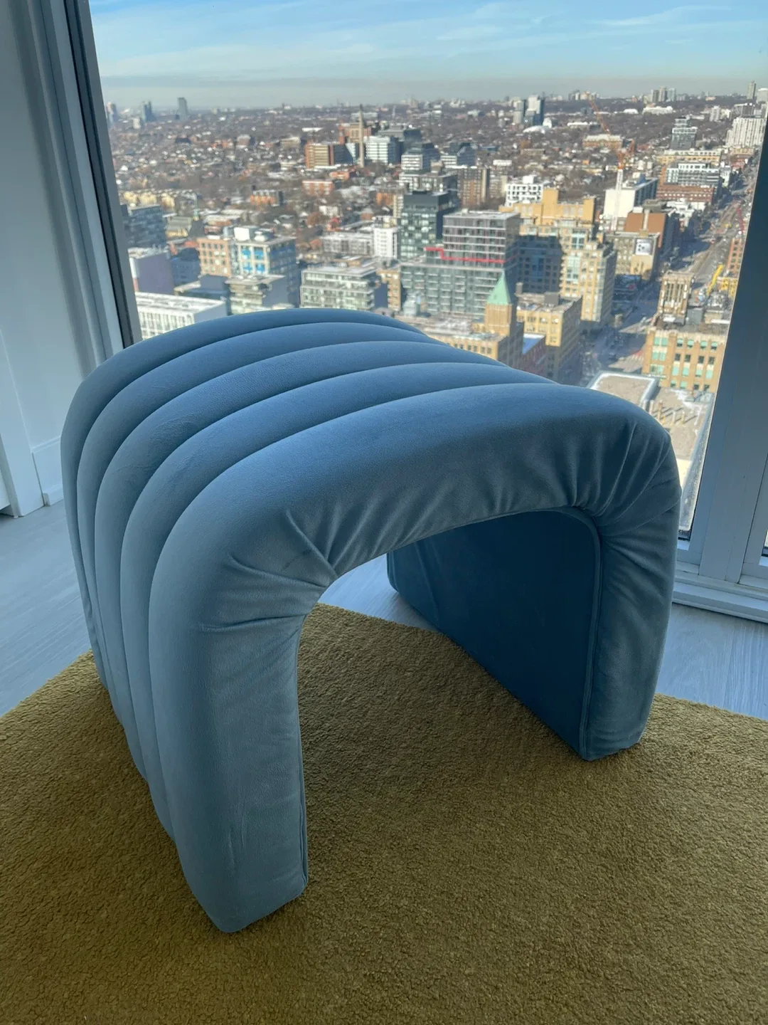 Blu Dot Puff Ottoman in Dusk Velvet