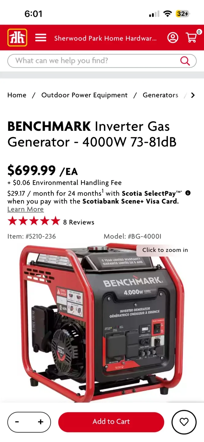 BENCHMARK 4000W Inverter Gas Generator