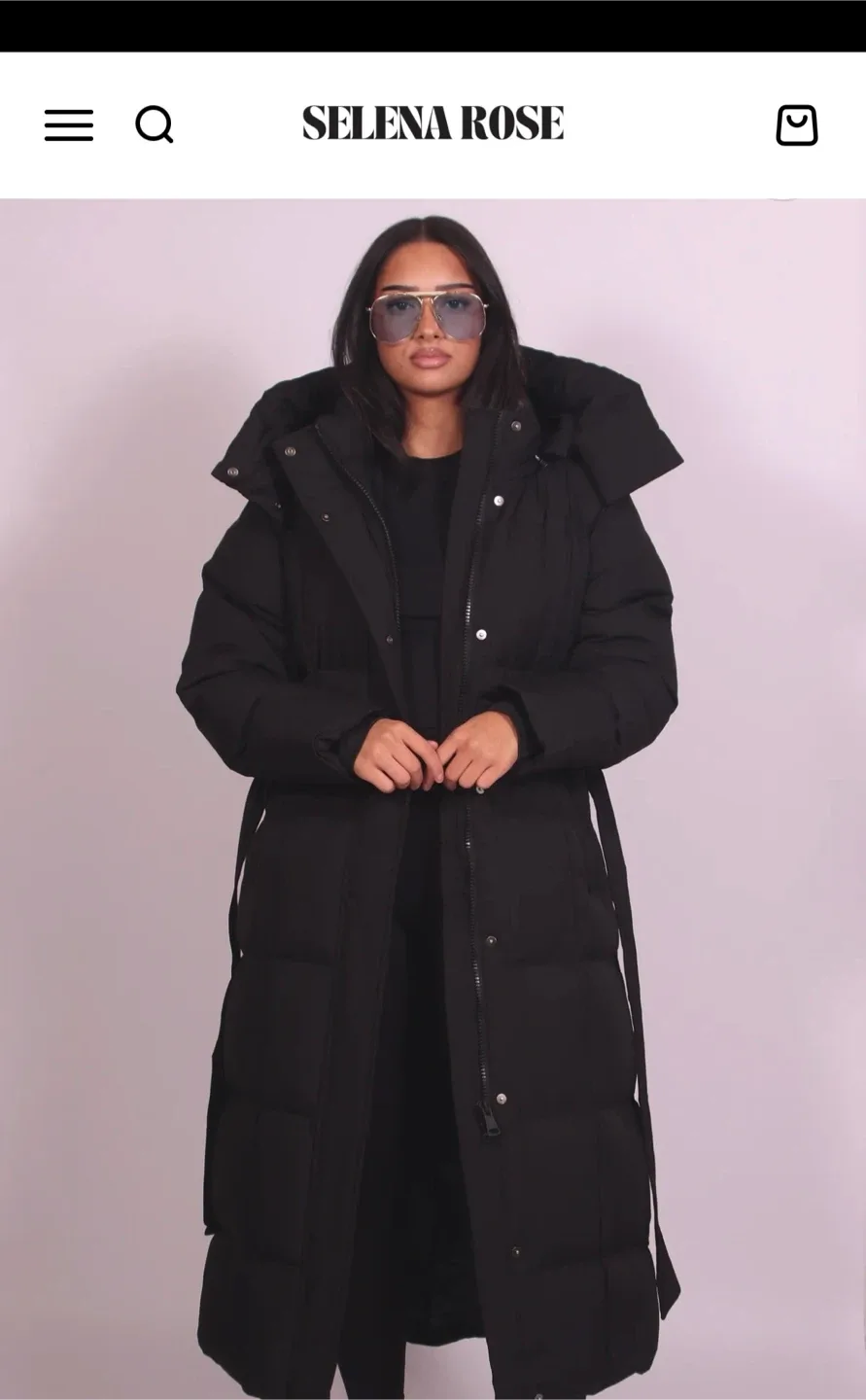 Selena Rose Black Puffer Coat