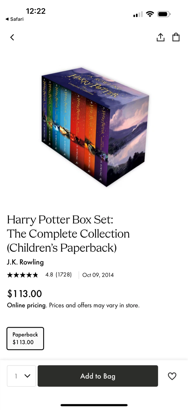Sealed Harry Potter Complete Collection Paperback Box Set - photo 2
