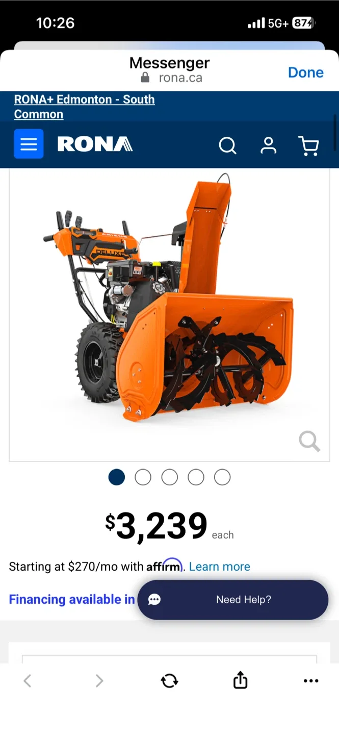 Ariens Deluxe 30" 306 CC Two-Stage Snow Thrower image indicator(2)