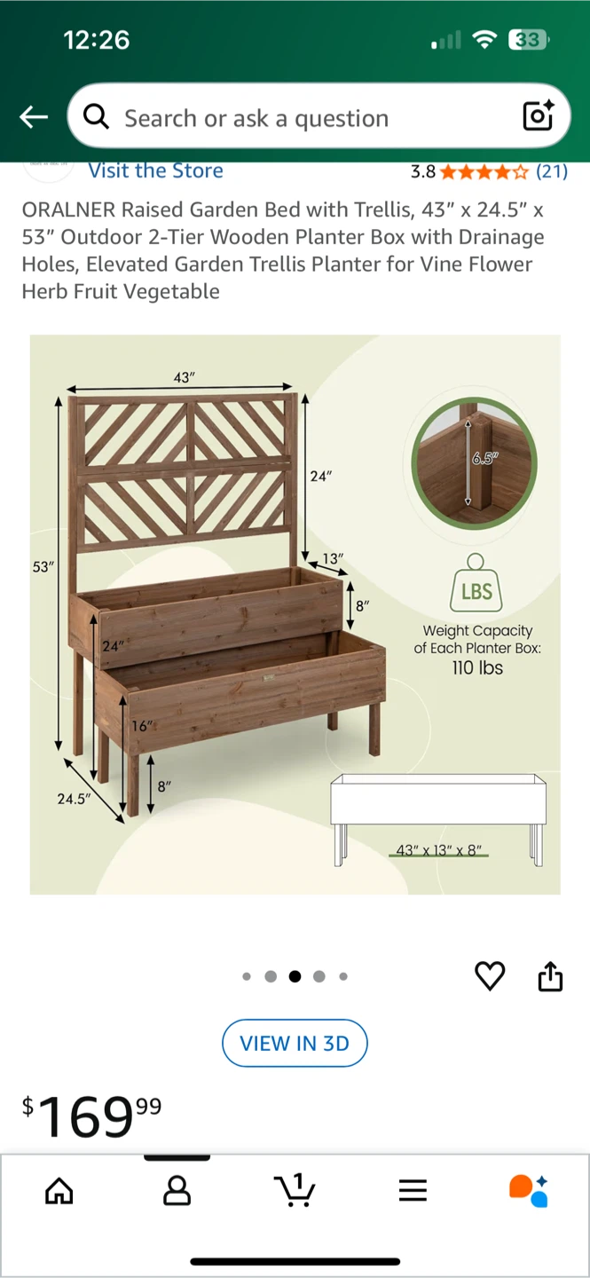 * LAST DAY TO PURCHASE*ORALNER Raised Garden Bed with Trellis - photo 3