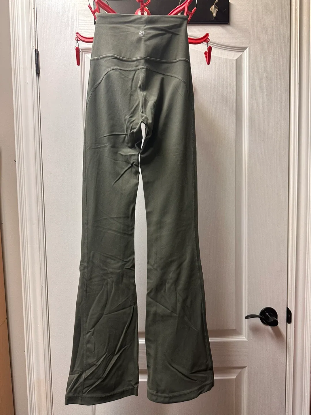 Lululemon Groove Flare Pants, Size 2, Olive Green image indicator(2)